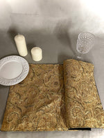 Load image into Gallery viewer, 18"x14" Golden Yellow Leaf Chenille Linen Placemats - Holiday table, plate arrangements, party supplies, Home decor
