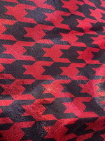 Load image into Gallery viewer, Houndstooth mystique red /black Spandex, 4 way stretch 58" wide
