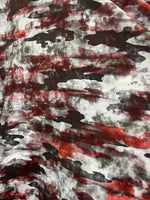 Load image into Gallery viewer, Red faded Camouflage stretch spandex fabric 60 inches wide
