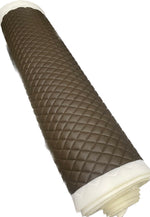 Load image into Gallery viewer, Vinyl Brown 2 PVC  Diamond Quilted foam backed fabric 52" Wide
