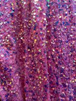 Load image into Gallery viewer, Iridescent sequin stretch velvet , 4-Way stretch  fabric by the yard 60" Wide
