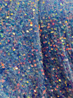 Load image into Gallery viewer, Iridescent sequin stretch velvet , 4-Way stretch  fabric by the yard 60" Wide
