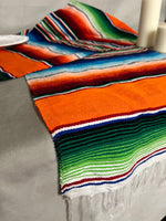 Load image into Gallery viewer, 14”x84” Colorful Mexican inspired stripe mantel runner table linen Party Cinco de mayo
