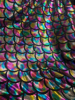 Load image into Gallery viewer, 4-Waybig rainbow Mermaid Spandex Fabric  58" Wide, BY THE YARD
