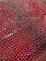 Load image into Gallery viewer, Swamp 3D Croco fire red, embossed Faux vinyl fake upholstery, handbags fabrics
