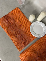 Load image into Gallery viewer, 12"x18" placemats Swamp 3D embossed faux leather vinyl table  alligator place mats
