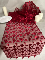 Load image into Gallery viewer, 15"x108” 3D butterfly mesh, party mantel table runner - wedding shower birthday party linen
