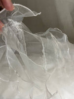 Load image into Gallery viewer, Ivory Ruffled Organza Fabric Draping Craft Wedding Party Decor Fabric dress  58" wide
