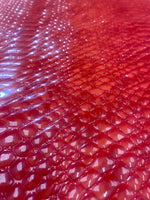 Load image into Gallery viewer, Red mamba 3D Gator embossed Vinyl Leather Faux vinyl fake upholstery apparel bags fabrics
