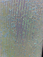 Load image into Gallery viewer, White mermaid Pleated Glitz Sequin Mesh Fabric By The Yard
