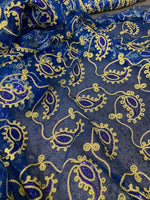 Load image into Gallery viewer, Royal Paisley Coco embroidery Sequins Sheer Polyester dress apparel fabric 54
