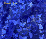 Load image into Gallery viewer, Taffeta Butterfly /on sheer FABRIC /58" Wide by the yard -Royal
