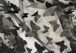 Load image into Gallery viewer, Butterfly taffeta on sheer FABRIC /58" Wide by the yard- Black
