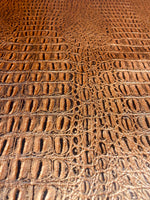 Load image into Gallery viewer, Faux vinyl Leather, Topaz Gator upholstery fabric per yard 54" Wide
