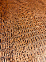 Load image into Gallery viewer, Faux vinyl Leather, Topaz Gator upholstery fabric per yard 54" Wide
