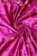 Load image into Gallery viewer, Fuchsia Chinese Bamboo Brocade Satin, 45" Wide
