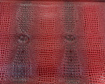 Load image into Gallery viewer, Swamp 3D Croco fire red, embossed Faux vinyl fake upholstery, handbags fabrics
