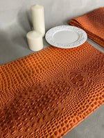 Load image into Gallery viewer, 12"x18" placemats Swamp 3D embossed faux leather vinyl table  alligator place mats
