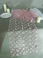 Load image into Gallery viewer, Light Pink 3D Butterfly Mesh Table Runner – 15"x108” | Baby Shower, Bridal Shower, Wedding, Party Décor

