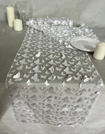 Load image into Gallery viewer, 15"x108” 3D butterfly mesh, party mantel table runner - wedding shower birthday party linen
