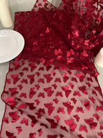 Load image into Gallery viewer, 15"x108” 3D butterfly mesh, party mantel table runner - wedding shower birthday party linen
