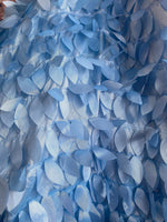 Load image into Gallery viewer, Baby blue Leaf dangling taffeta fabric sold by the yard
