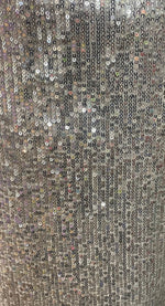 Load image into Gallery viewer, Silver Pleated Glitz Sequin Mesh Fabric By The Yard
