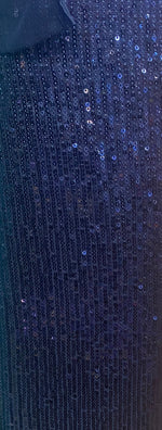 Load image into Gallery viewer, Navy Pleated Glitz Sequin Mesh Fabric By The Yard
