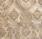 Load image into Gallery viewer, Damask Taffeta beige on beige Flocking fabric per yard 60” wide
