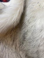 Load image into Gallery viewer, Fur faux Black Husky tips on white upholstery Fabric by the yard 60" wide
