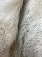 Load image into Gallery viewer, Fur faux Black Husky tips on white upholstery Fabric by the yard 60" wide
