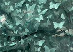 Load image into Gallery viewer, Taffeta Butterfly /on sheer FABRIC /58" Wide by the yard - Hunter green
