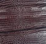 Load image into Gallery viewer, Dark burgundy Crocodile embossed Faux vinyl Upholstery 54” wide
