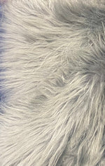 Load image into Gallery viewer, Light Gray shaggy faux fur upholstery fabric by the yard 60" wide
