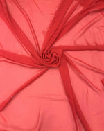 Load image into Gallery viewer, Red Sheer High Multi Chiffon Solid Fabric, 100% Polyester 58/59" Wide, Sells by The Yard
