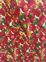Load image into Gallery viewer, Red Apples on beige Poly cotton fabric- sold by the yard- 60" inches wide
