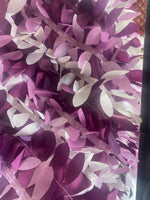 Load image into Gallery viewer, Purple and ivory Leaf dangling taffeta fabric sold by the yard
