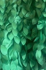 Load image into Gallery viewer, Kelley green Leaf dangling taffeta fabric sold by the yard
