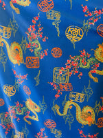 Load image into Gallery viewer, Dragon flowers Spandex fabric 60” wide
