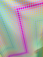 Load image into Gallery viewer, Neon multi mini diamond colors stretch Spandex fabric 60” wide sold by yard
