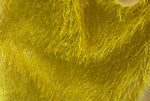 Load image into Gallery viewer, Yellow feather gold tinsel on mesh fabric per yard 60" wide
