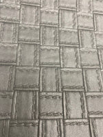 Load image into Gallery viewer, Silver tile stitch look Vinyl Faux Leather Fabric  54" Wide - By the Yard
