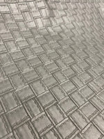 Load image into Gallery viewer, Silver tile stitch look Vinyl Faux Leather Fabric  54" Wide - By the Yard
