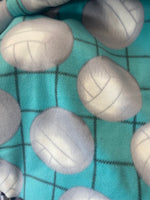 Load image into Gallery viewer, Volleyball Fleece on aqua 60” wide By The Yard
