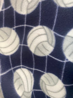 Load image into Gallery viewer, Volleyball Fleece on navy 60” wide By The Yard
