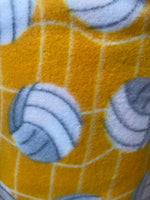 Load image into Gallery viewer, Volleyball Fleece on yellow 60” wide By The Yard
