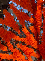 Load image into Gallery viewer, Ruffled Organza on silver sequin Fabric 54" wide
