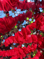 Load image into Gallery viewer, Ruffled Organza on silver sequin Fabric 54" wide
