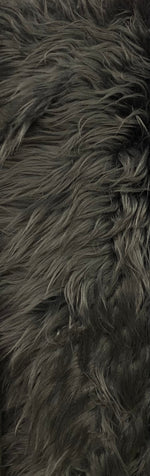 Load image into Gallery viewer, Dark Gray shaggy faux fur upholstery fabric by the yard 60" wide
