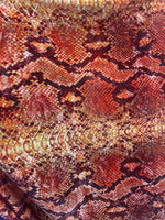 Load image into Gallery viewer, Blood orange snake Stretch Velvet  2-WAY Stretch Fabric 60”’wide
